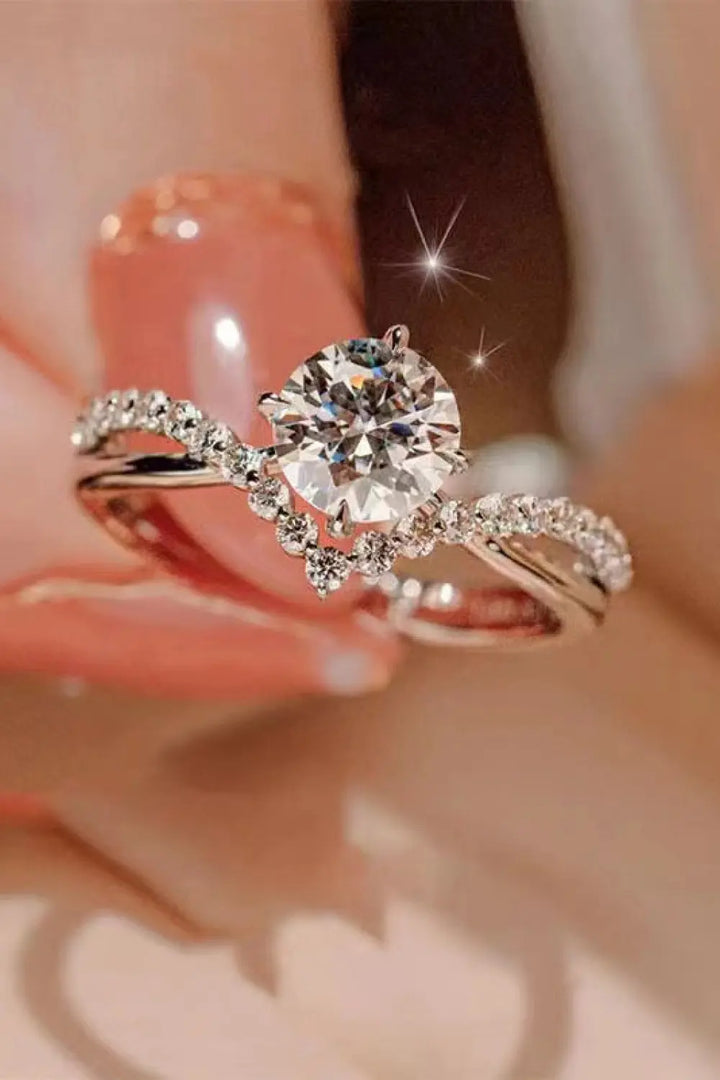 1 Carat Moissanite Heart-Shaped Ring Trendsi