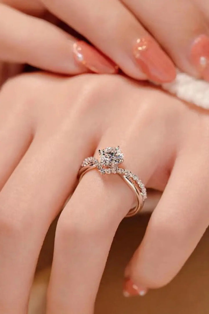 1 Carat Moissanite Heart-Shaped Ring Trendsi