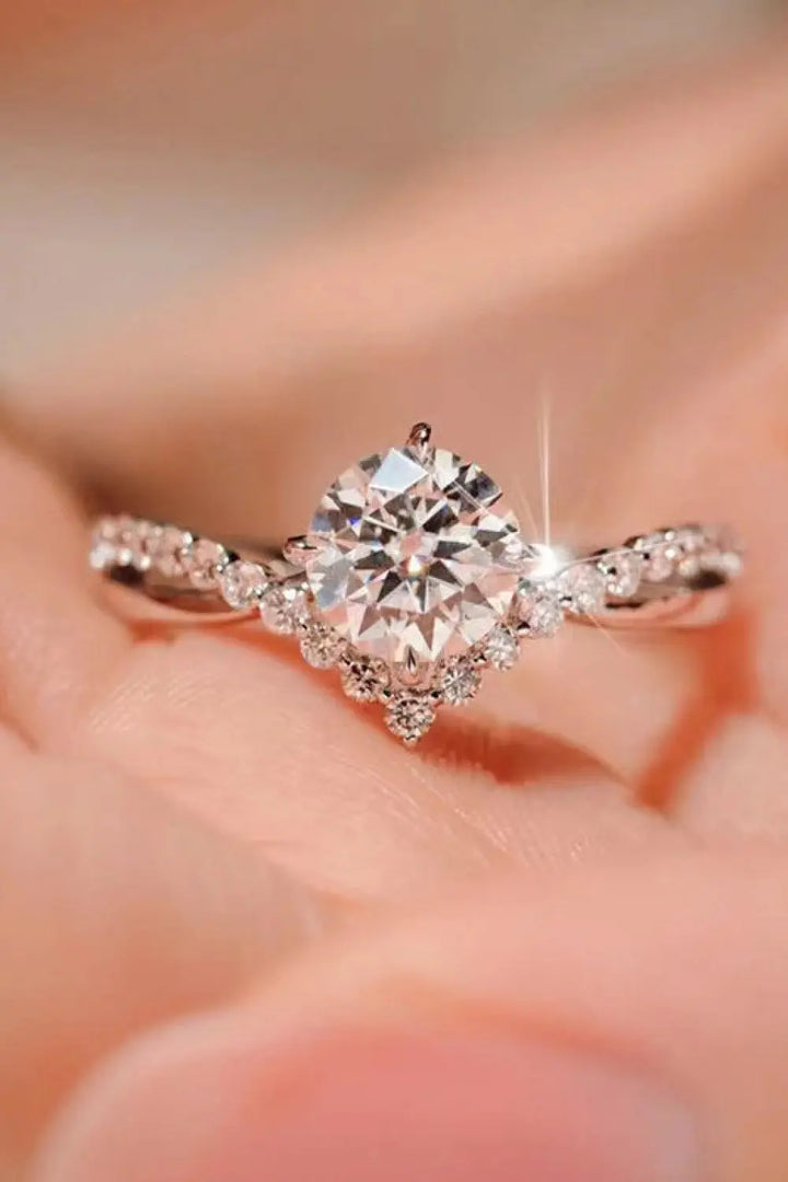 1 Carat Moissanite Heart-Shaped Ring Trendsi