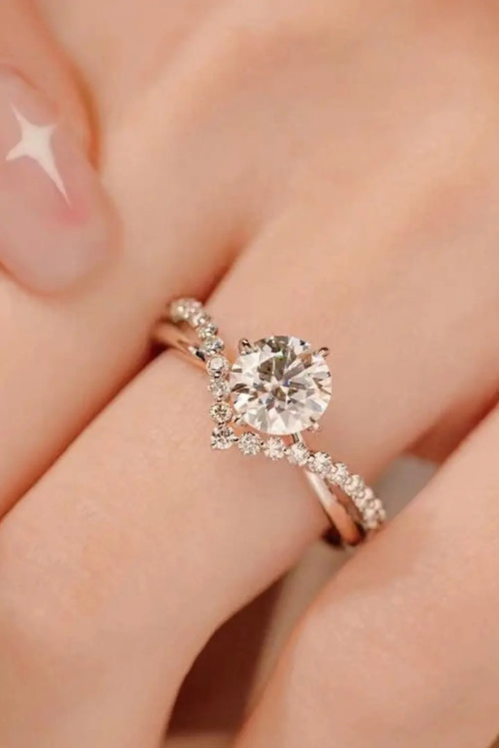 1 Carat Moissanite Heart-Shaped Ring Trendsi