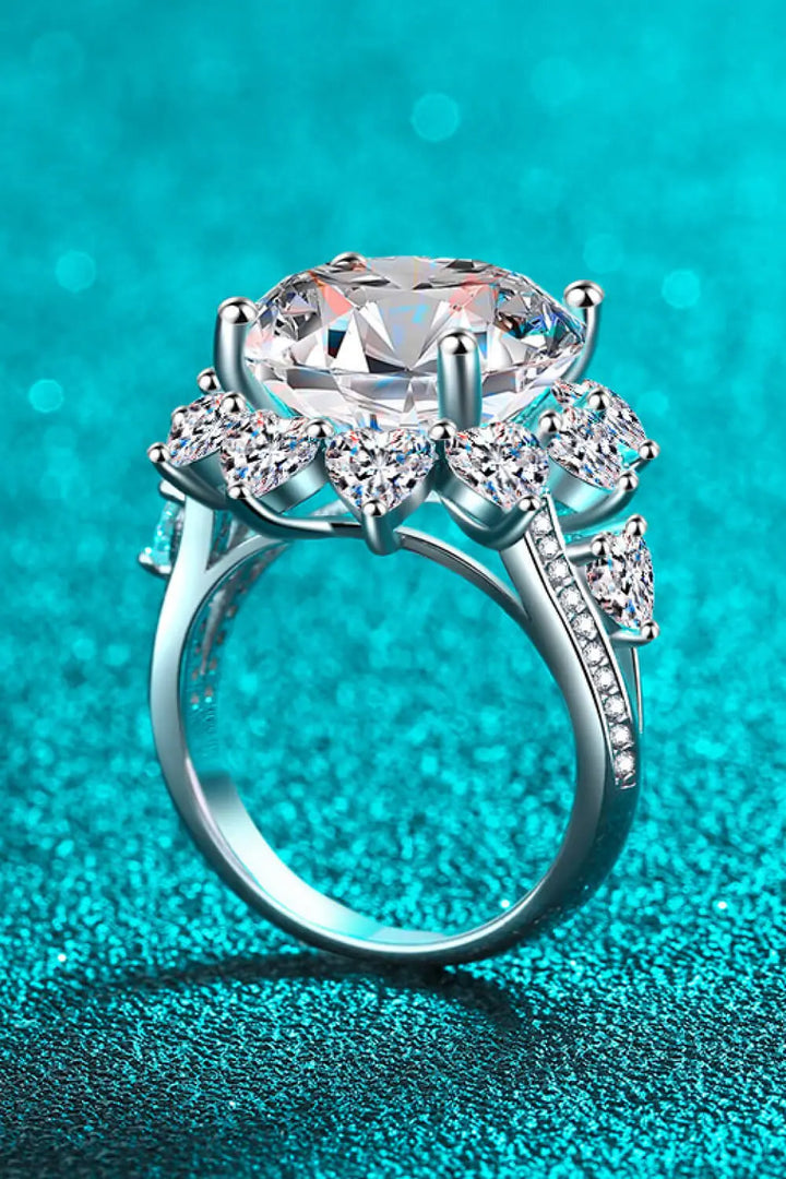 10 Carat Moissanite Flower-Shaped Ring Trendsi