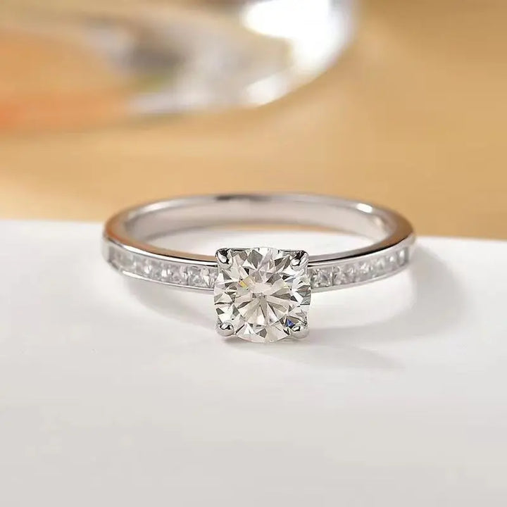 2 Carat Moissanite Zircon 925 Sterling Silver Ring Trendsi