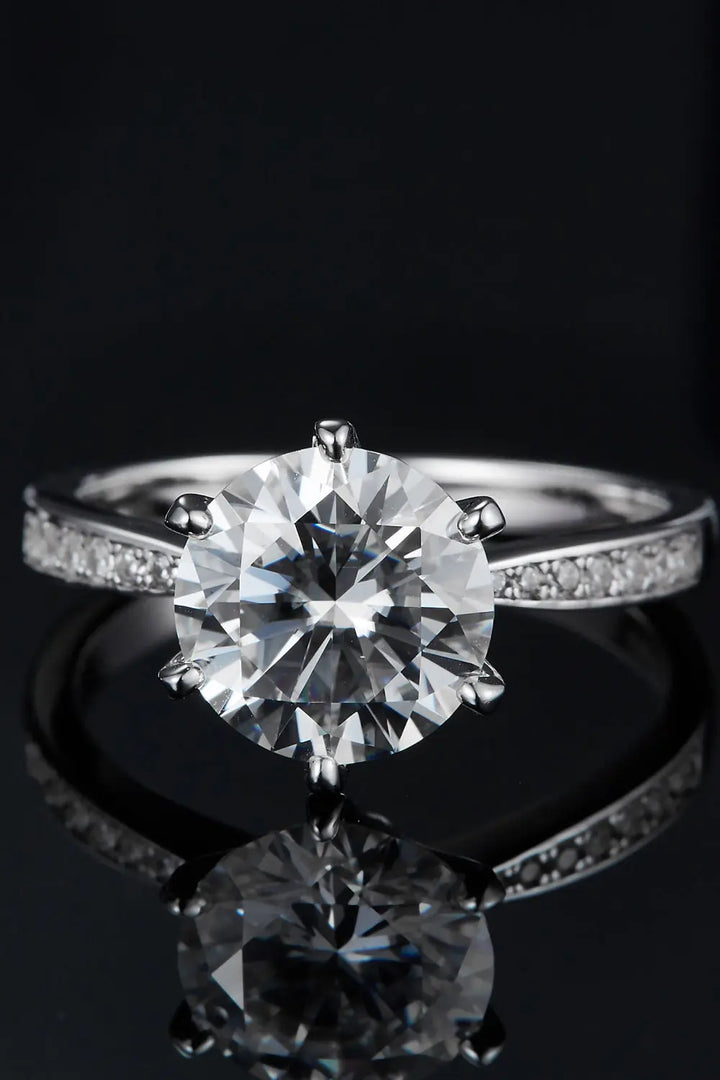 3 Carat Moissanite Side Stone Ring Trendsi