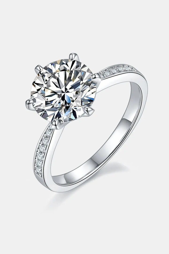 3 Carat Moissanite Side Stone Ring Trendsi