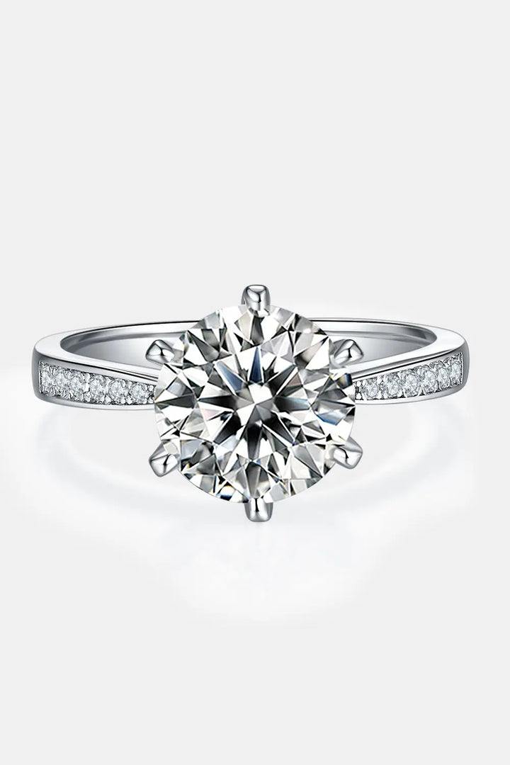 3 Carat Moissanite Side Stone Ring Trendsi