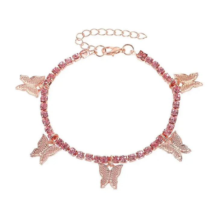 Crystal Butterfly Anklet – Bohemian Foot Jewelry for Women - JS District