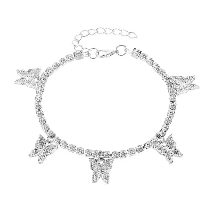 Crystal Butterfly Anklet – Bohemian Foot Jewelry for Women - JS District