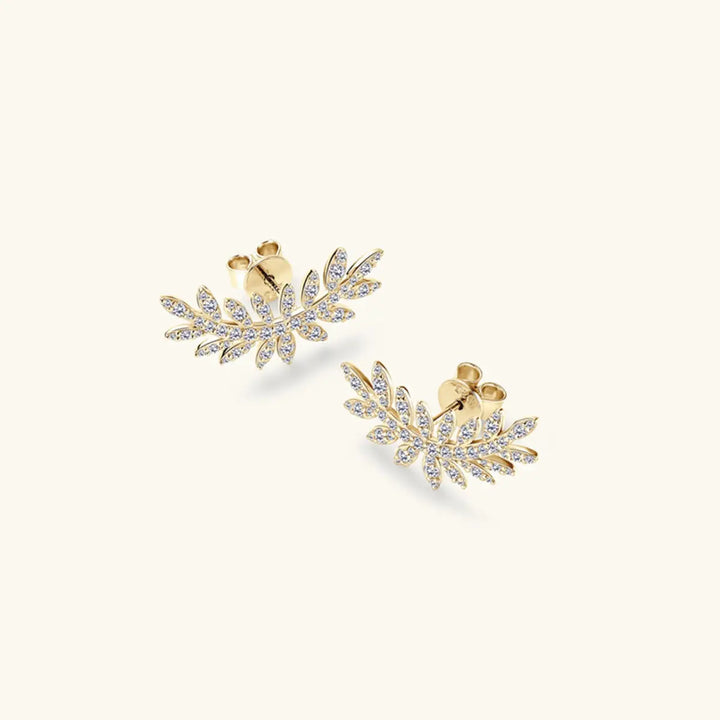 Moissanite 925 Sterling Silver Leaf Shape Stud Earrings - JS District