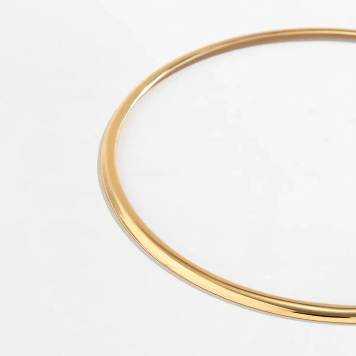 Punk Smooth Metal Round Torques Necklace – Simple Gold Collar Necklace - JS District