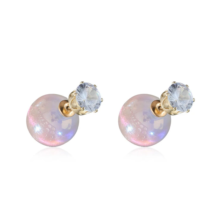 Simulation Pearl Long Earrings – Women's Flower Rhinestone Wedding Pendant Earrings - JS District