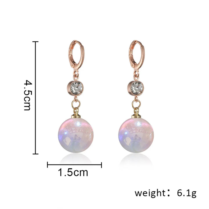 Simulation Pearl Long Earrings – Women's Flower Rhinestone Wedding Pendant Earrings - JS District