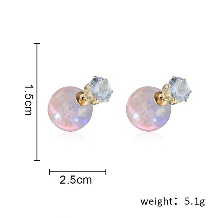 Simulation Pearl Long Earrings – Women's Flower Rhinestone Wedding Pendant Earrings - JS District